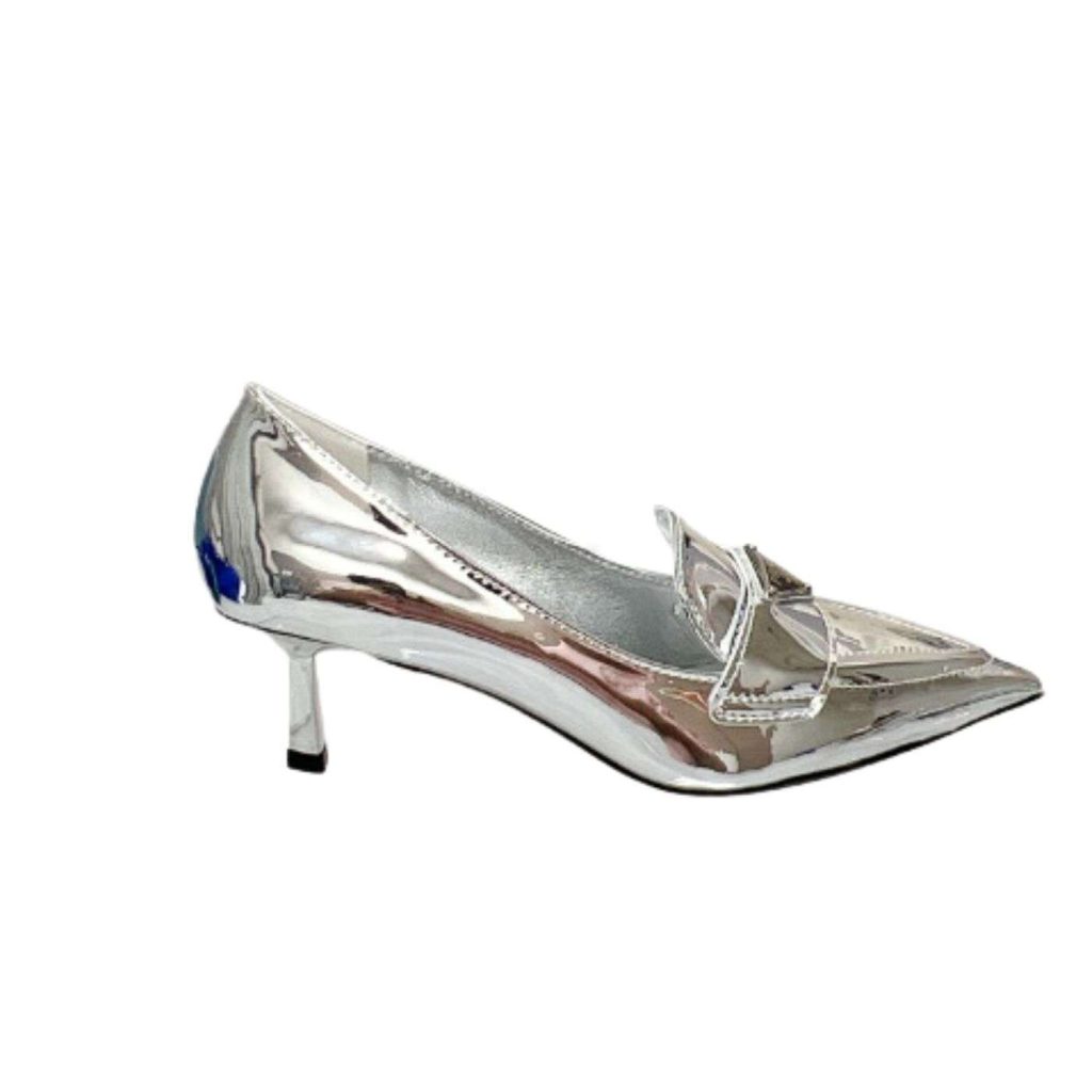 Prada Patent Pumps Silver For Women