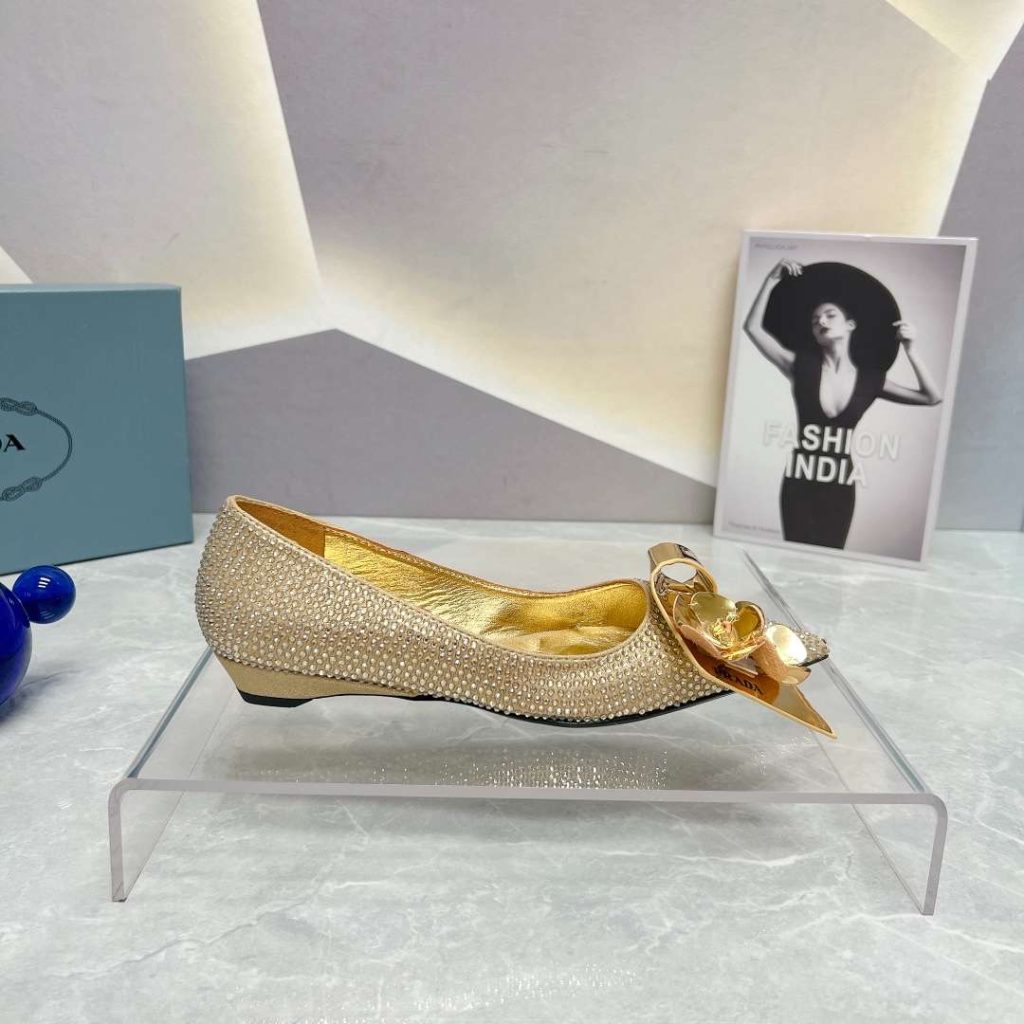 Prada Patent Pumps With Crystals Gold For Women