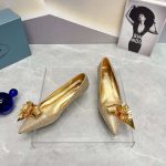 Prada Patent Pumps With Crystals Gold For Women