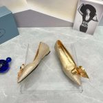 Prada Patent Pumps With Crystals Gold For Women