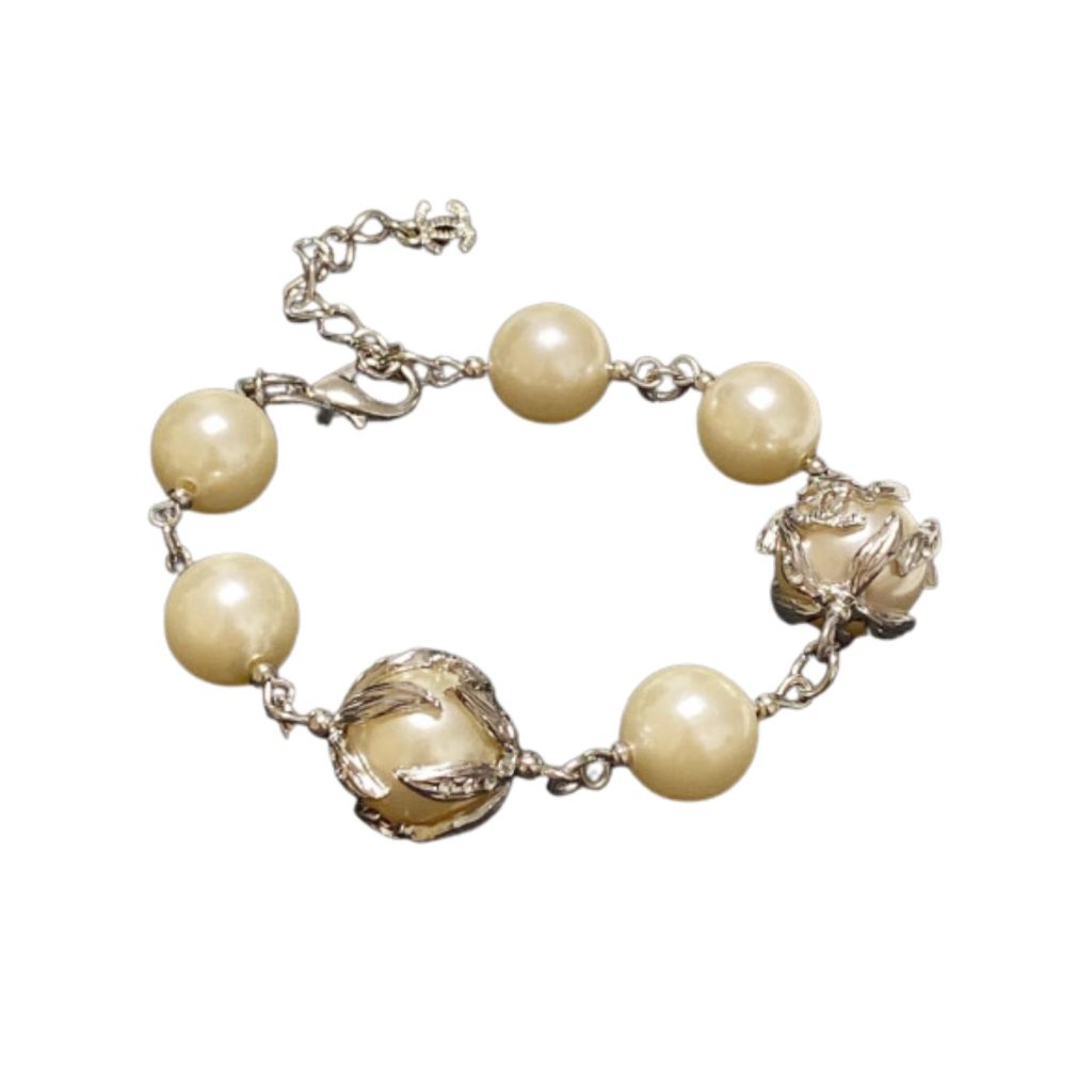 Chanel Pearl Bracelet Beige For Women