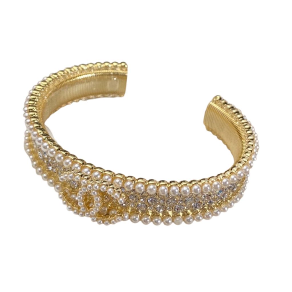 Chanel Pearls Bracelet Gold For Women