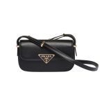 Prada Leather Shoulder Black Bag For Women 1BD339_ASK_F0002_V_MTO- 20.5 Cm/ 8 Inches