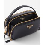 Prada Odette Leather Mini-Bag Black For Women 1BH203_ASK_F0002_V_OVO- 18.5 Cm/ 7.2 Inches