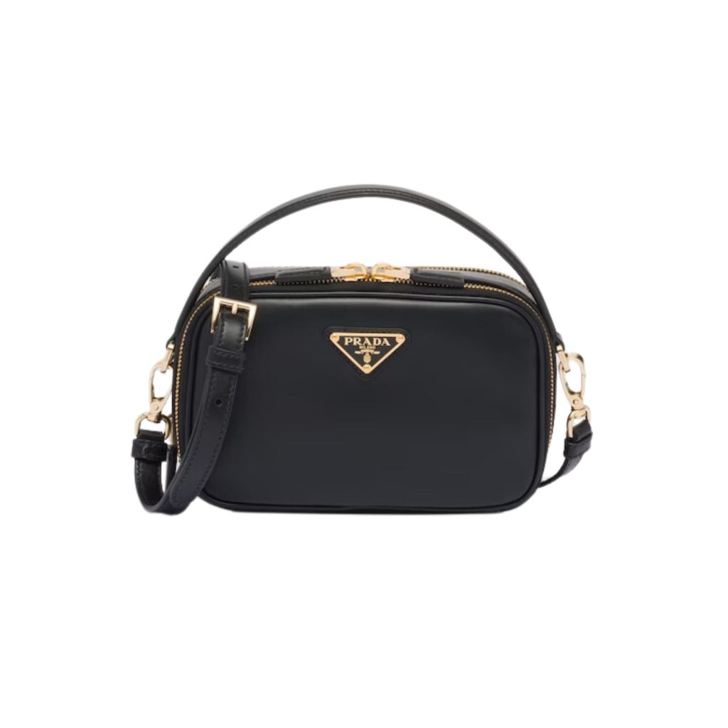 Prada Odette Leather Mini-Bag Black For Women 1BH203_ASK_F0002_V_OVO- 18.5 Cm/ 7.2 Inches