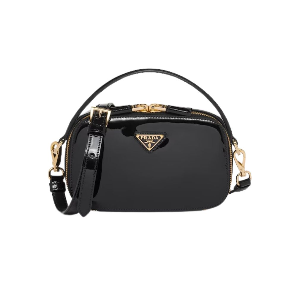 Prada Odette Patent Leather Mini-Bag Black For Women 1BH206_069_F03KJ_V_OVM – 6.8 Inches / 17.5 Cm