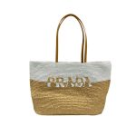 Prada Raffia Tote Bag Beige For Women 15in/38cm 1BG442_2DJS_F0N86_V_OOO