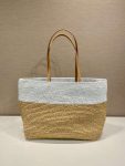 Prada Raffia Tote Bag Beige For Women 15in/38cm 1BG442_2DJS_F0N86_V_OOO