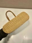 Prada Raffia Tote Bag Beige For Women 9.1in/23cm