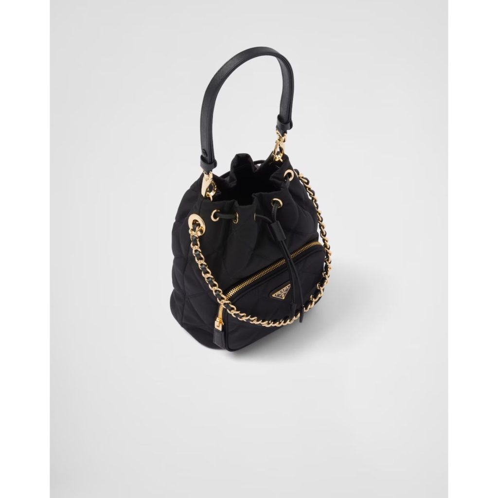 Prada Re-Edition 1995 Chaîne Re-Nylon Shoulder Black Bag For Women 1BH038_2AOS_F0002_V_TOO- 22.5 Cm/ 8.8 Inches