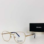 Prada Round Glasses Gold For Women