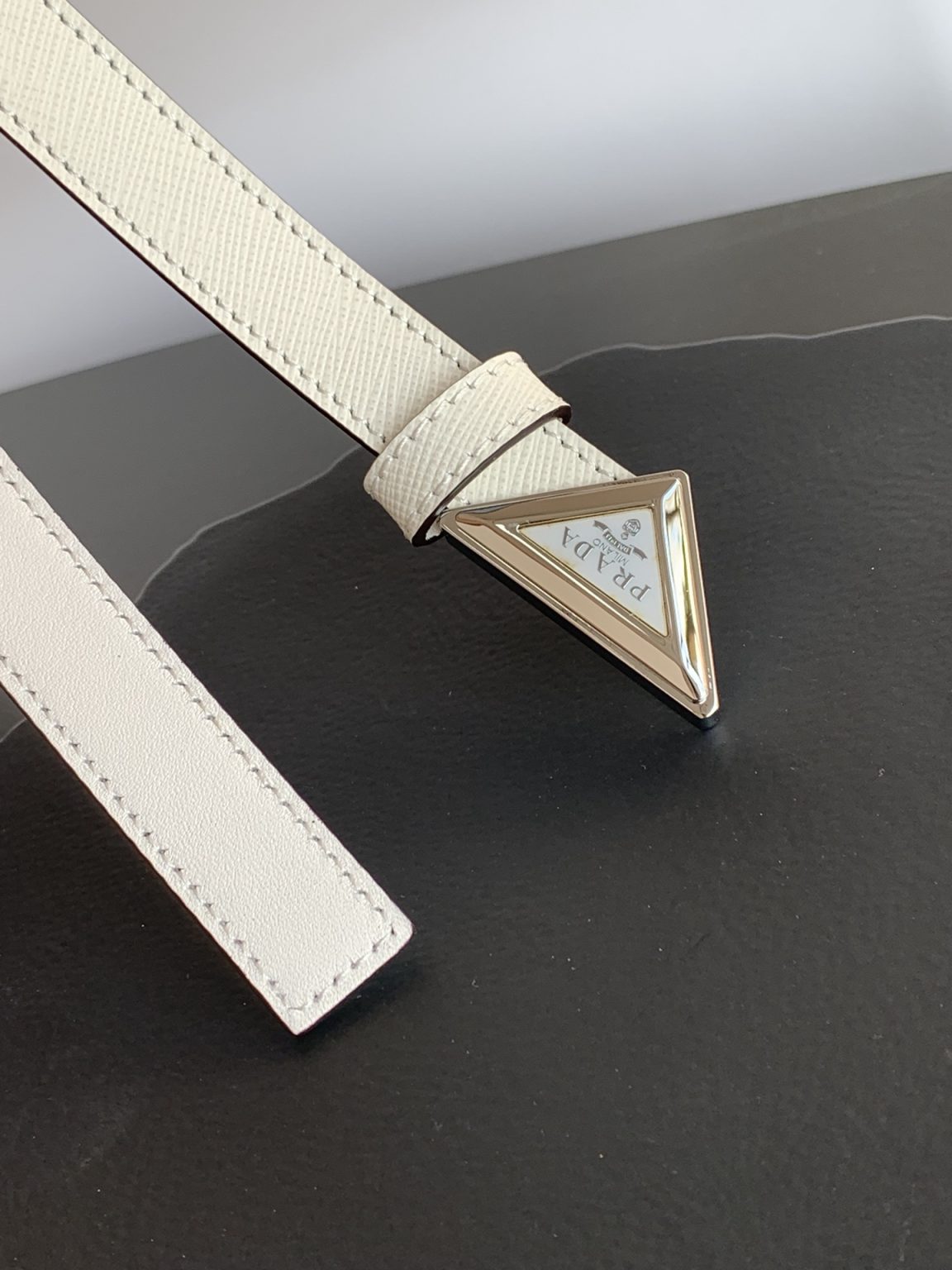 Prada Saffiano Belt White For Women