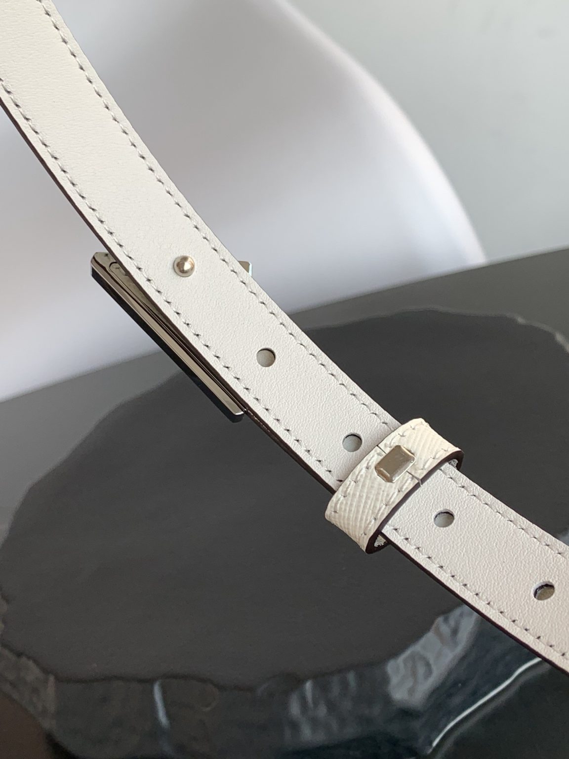 Prada Saffiano Belt White For Women