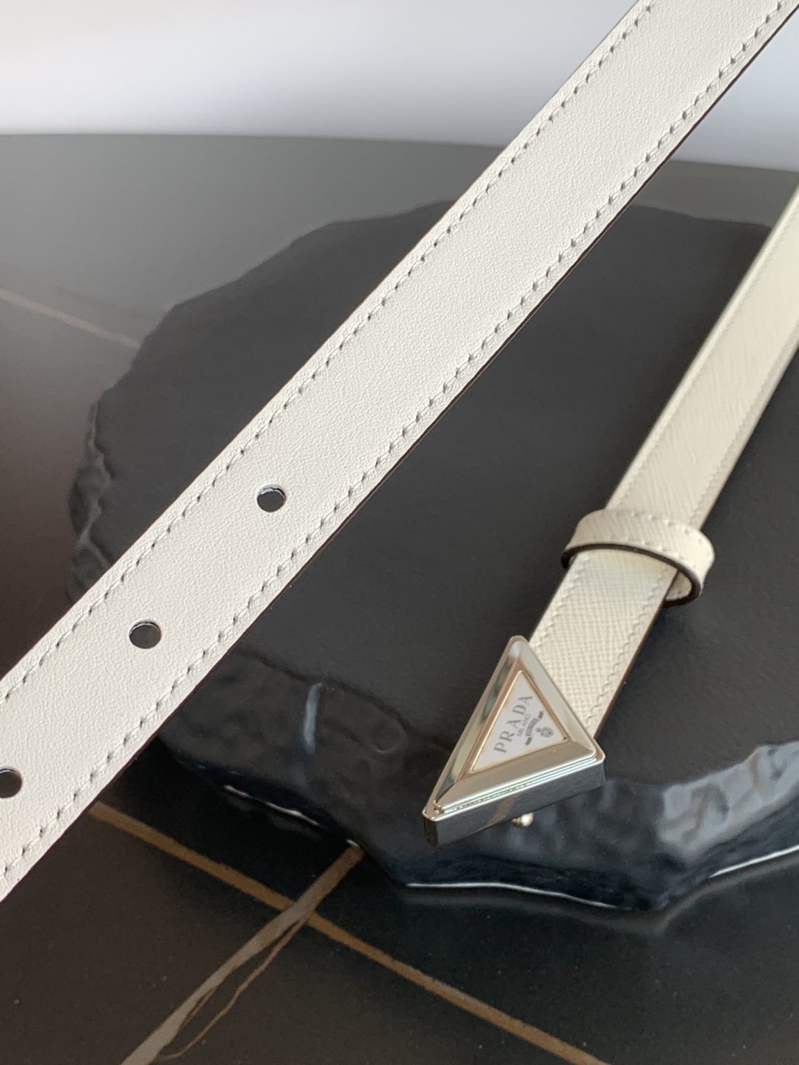 Prada Saffiano Belt White For Women