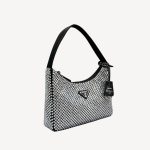 Prada Satin Mini-Bag With Crystals Silver For Women 8.6in/22cm 1BC515_2AWL_F0T7O_V_OOO