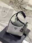 Prada Satin Mini-Bag With Crystals Silver For Women 8.6in/22cm 1BC515_2AWL_F0T7O_V_OOO