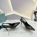 Prada Slingback Spike Pumps Black For Women