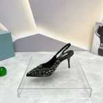 Prada Slingback Spike Pumps Black For Women