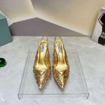 Prada Slingback Spike Pumps Gold For Women