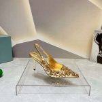 Prada Slingback Spike Pumps Gold For Women