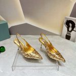 Prada Slingback Spike Pumps Gold For Women