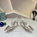 Prada Slingback Spike Pumps Silver For Women