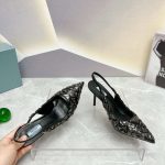 Prada Slingback Spike Pumps Black For Women