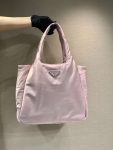 Prada Soft Padded Re-Nylon Bag White/Pink For Women 15in/38cm