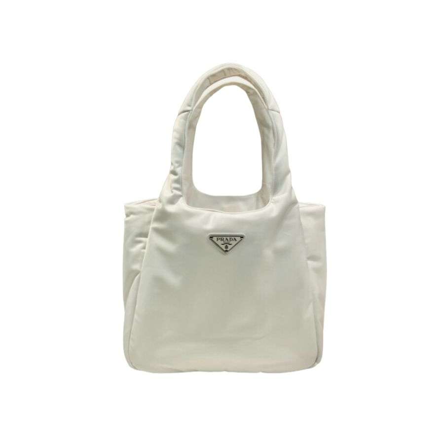 Prada Soft Padded Re-Nylon Bag White/Pink For Women 15in/38cm