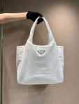 Prada Soft Padded Re-Nylon Bag White/Pink For Women 15in/38cm