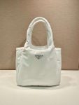 Prada Soft Padded Re-Nylon Bag White/Pink For Women 15in/38cm