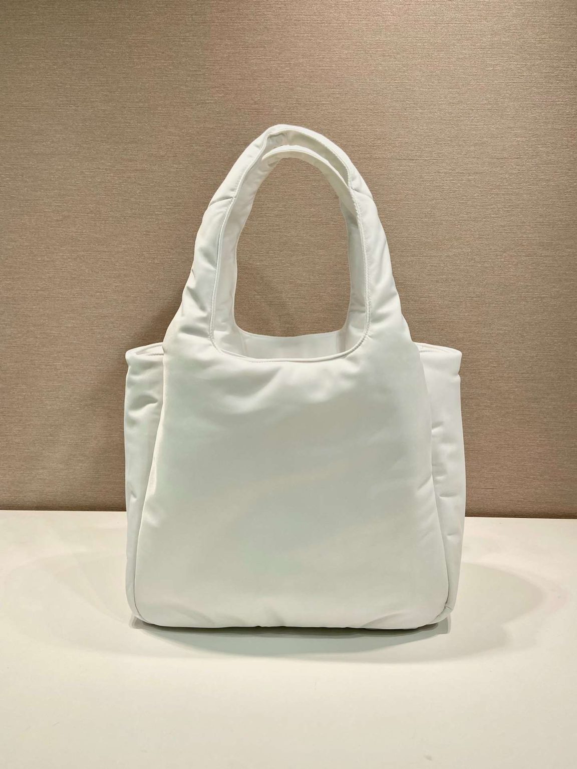 Prada Soft Padded Re-Nylon Bag White/Pink For Women 15in/38cm