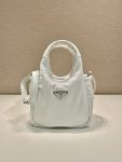 Prada Soft Padded Re-Nylon Mini-Bag White/Pink/Beige For Women 7.1in/18cm 1BA359_RCCJ_F0009_V_OVM