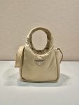 Prada Soft Padded Re-Nylon Mini-Bag White/Pink/Beige For Women 7.1in/18cm 1BA359_RCCJ_F0009_V_OVM