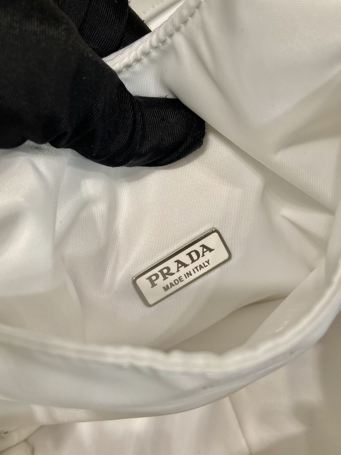 Prada Soft Padded Re-Nylon Mini-Bag White/Pink/Beige For Women 7.1in/18cm 1BA359_RCCJ_F0009_V_OVM