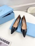 Prada Soft Pointed Heel Pumps Black For Women