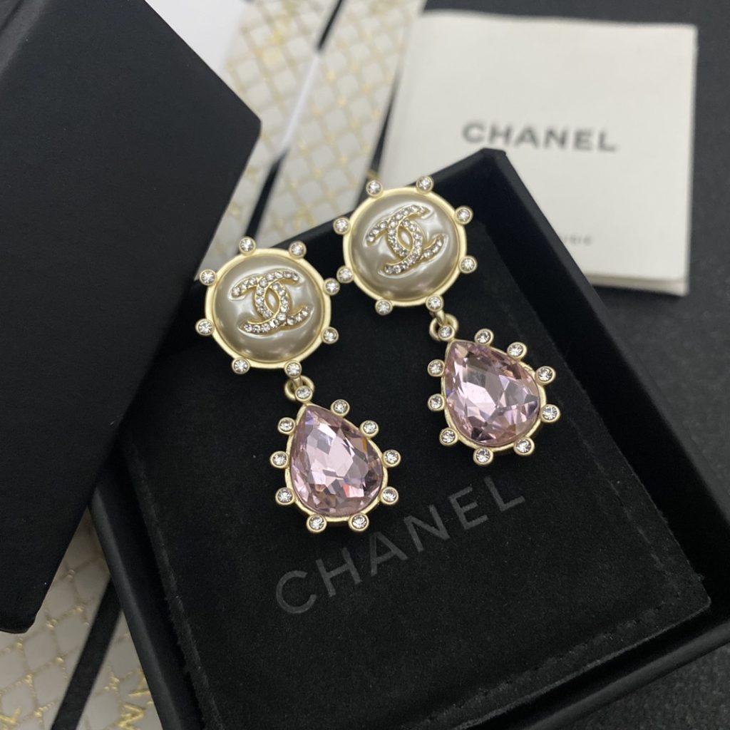 Purple Oval Stone Earrings Gold Tone For Women