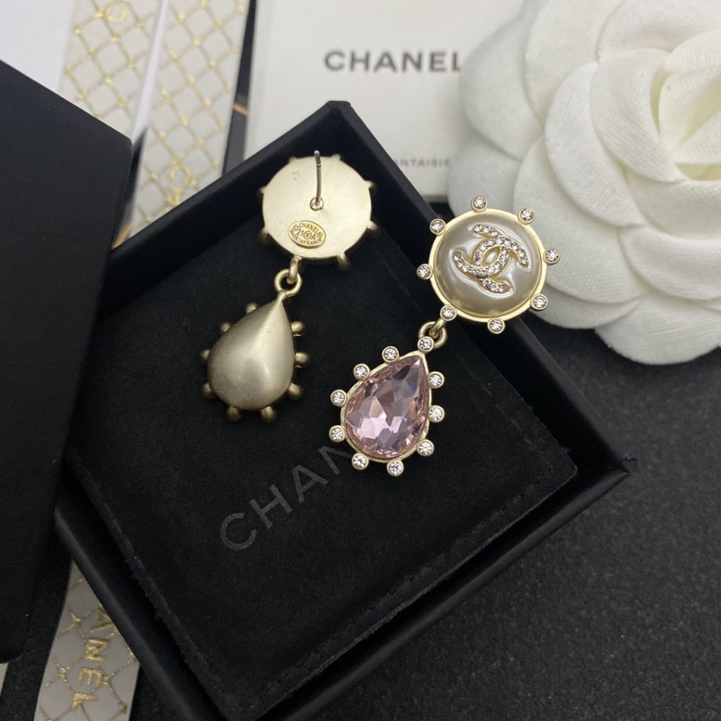 Purple Oval Stone Earrings Gold Tone For Women