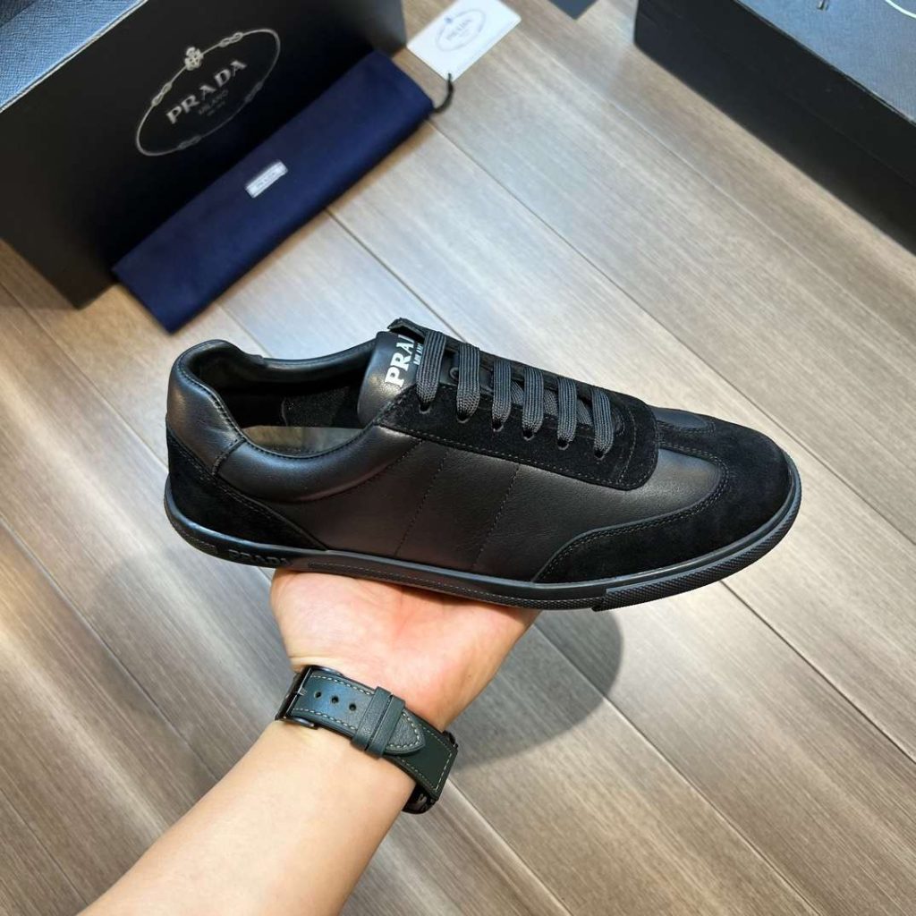 Prada Quilted Low Top Sneaker Black For Women