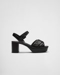 Prada Quilted Nappa Platform Sandals Black For Women 1XP43B_038_F0002_F_D065