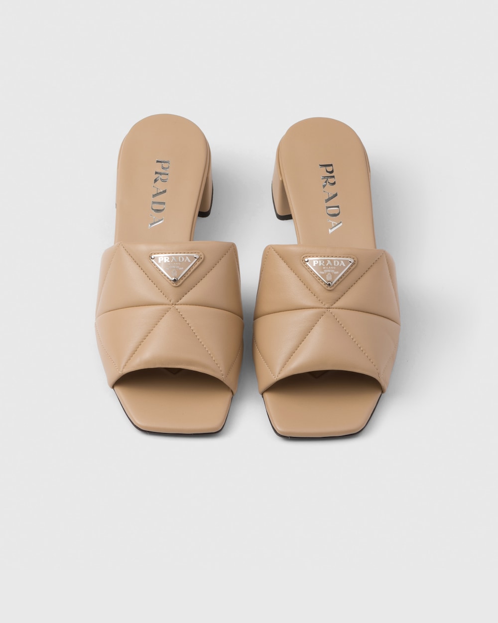 Prada Quilted Nappa Slides Beige For Women 1XX656_038_F0036_F_035