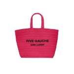 Saint Laurent Rive Gauche Supple In Raffia Crochet Pink For Women 688864GAAA15693- 15 Inches/ 38 Cm