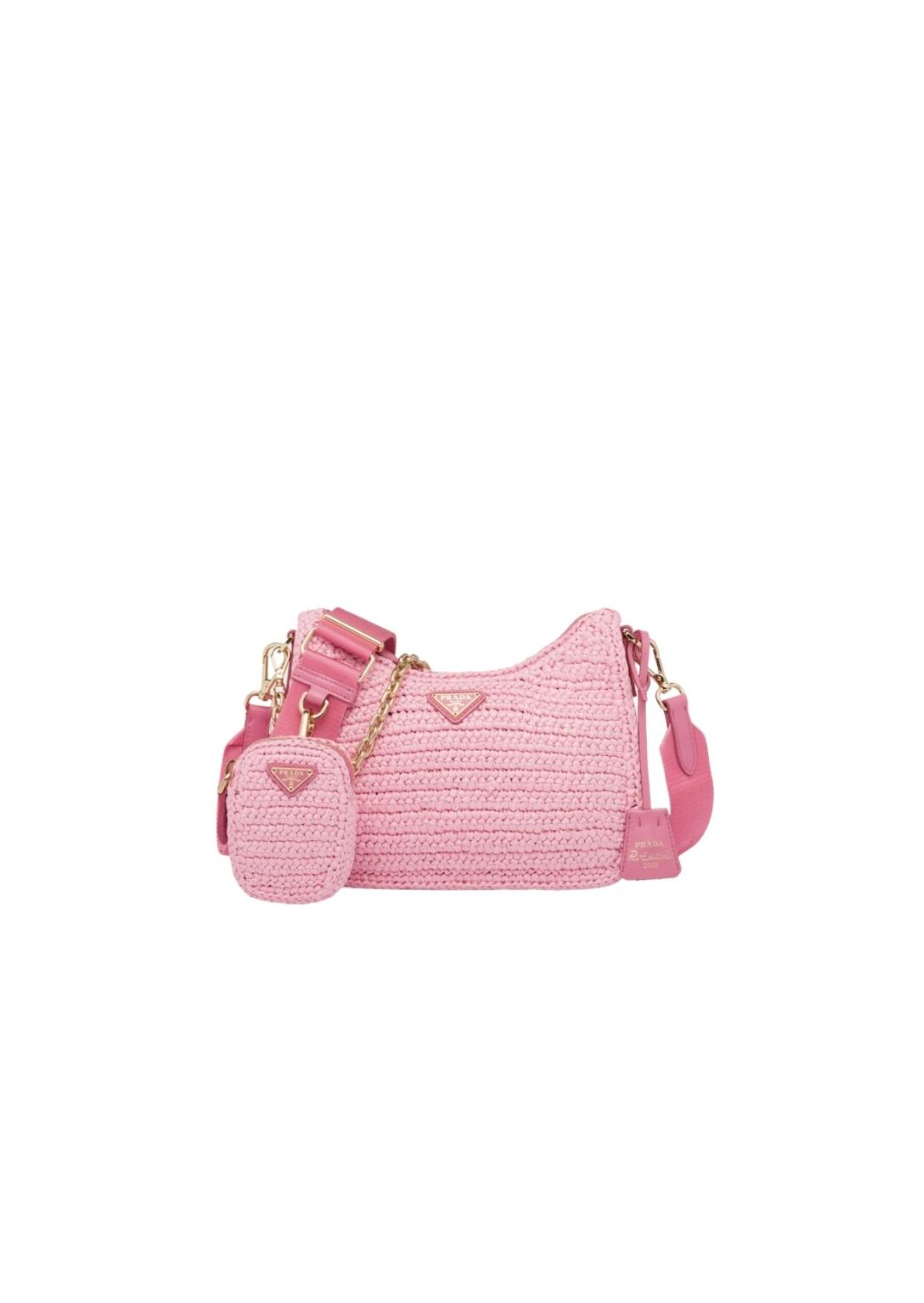 Re-Edition 2005 Raffia Bag Pink For Women 1BH204_2A2T_F0442_V_V9L