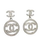 Round Double C Earrings Silver For Women