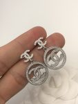 Round Double C Earrings Silver For Women