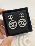 Round Double C Earrings Silver For Women