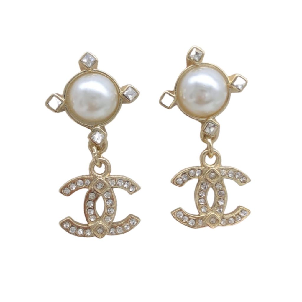 Round Pearl Earrings Gold For Women