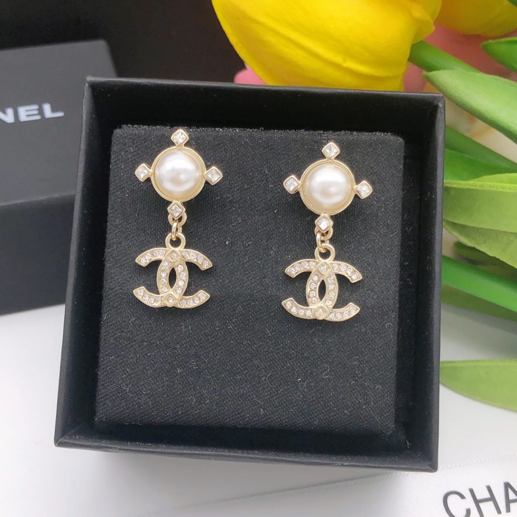 Round Pearl Earrings Gold For Women