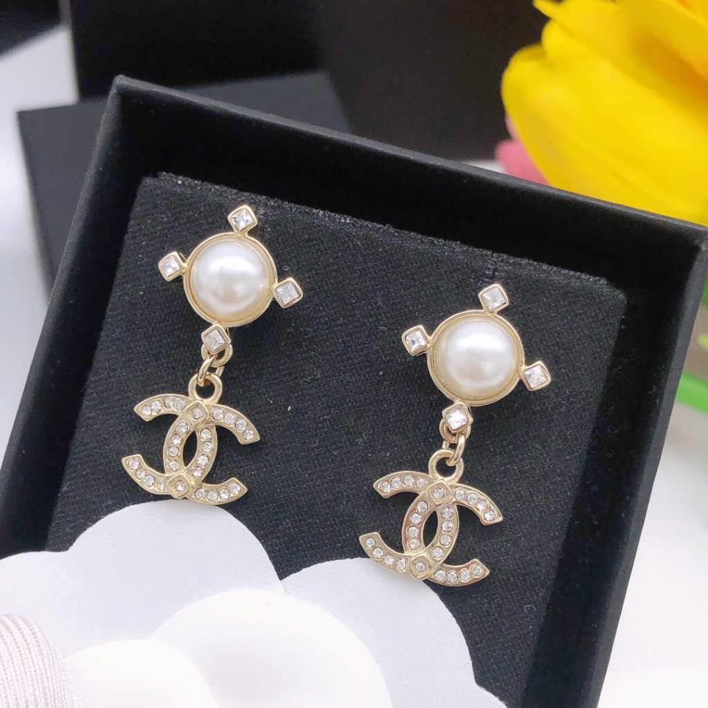 Round Pearl Earrings Gold For Women