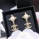 Round Pearl Earrings Gold For Women